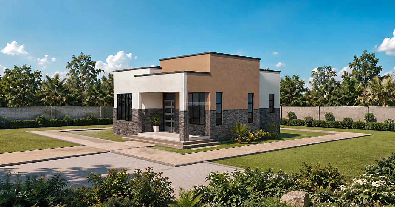 Contemporary 2 bedroom house plan 1202C