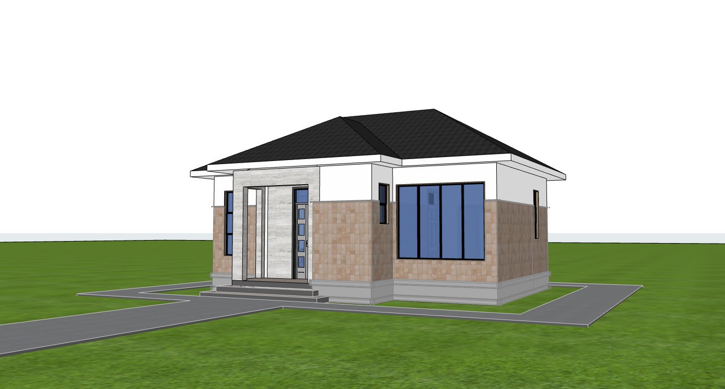 Economical 1 bedroom house design 1101D