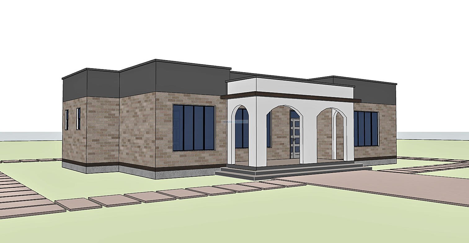 House plan with a large kitchen porch 1315B