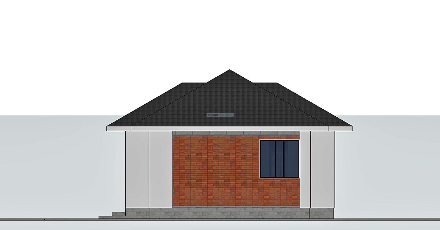 Left elevation of bungalow 1203D