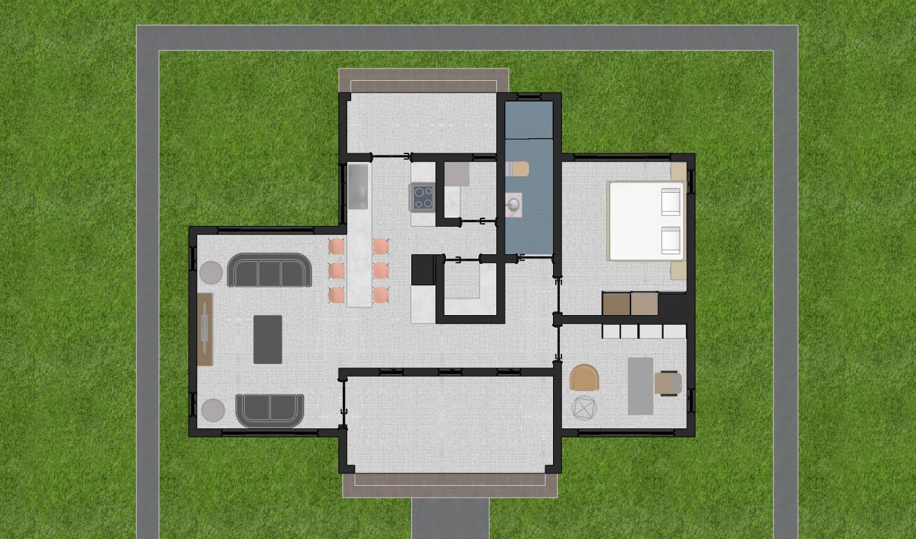 Modern 1 Bedroom Simba Bungalow House Plan 1107A
