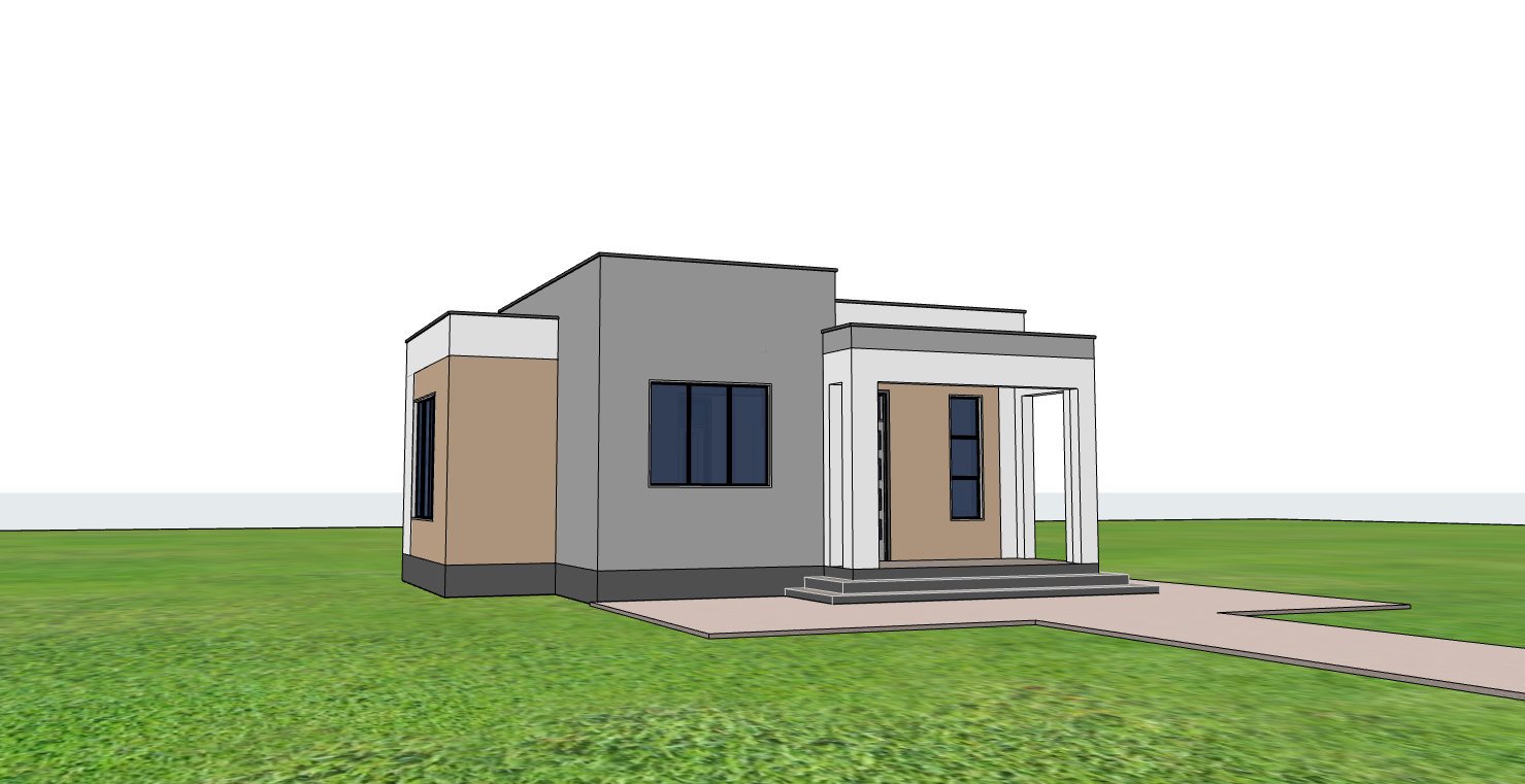 Modern Bungalow house design 1102C