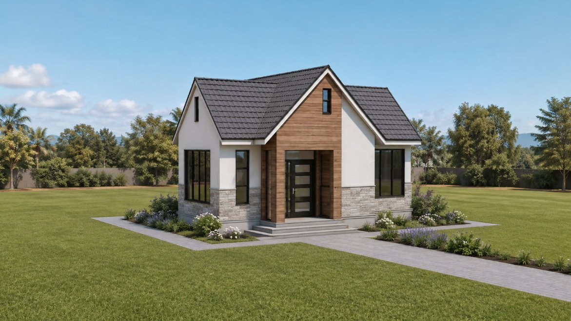 One bedroom floor plan Design 1101A-D1