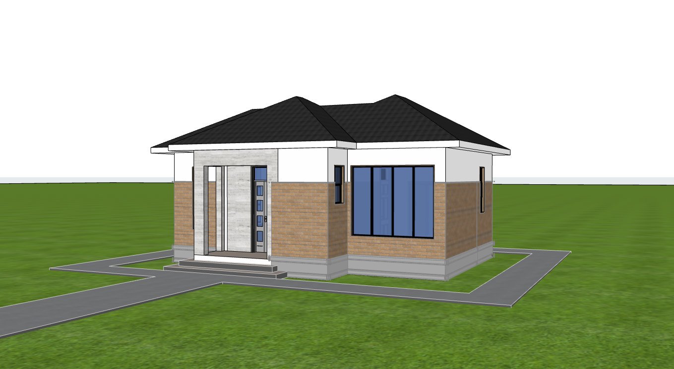 Ready to build 1 bedroom house plan 1101A