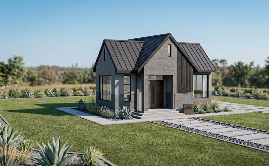Ready to build house plan one bedroom bungalow 1101A-D1