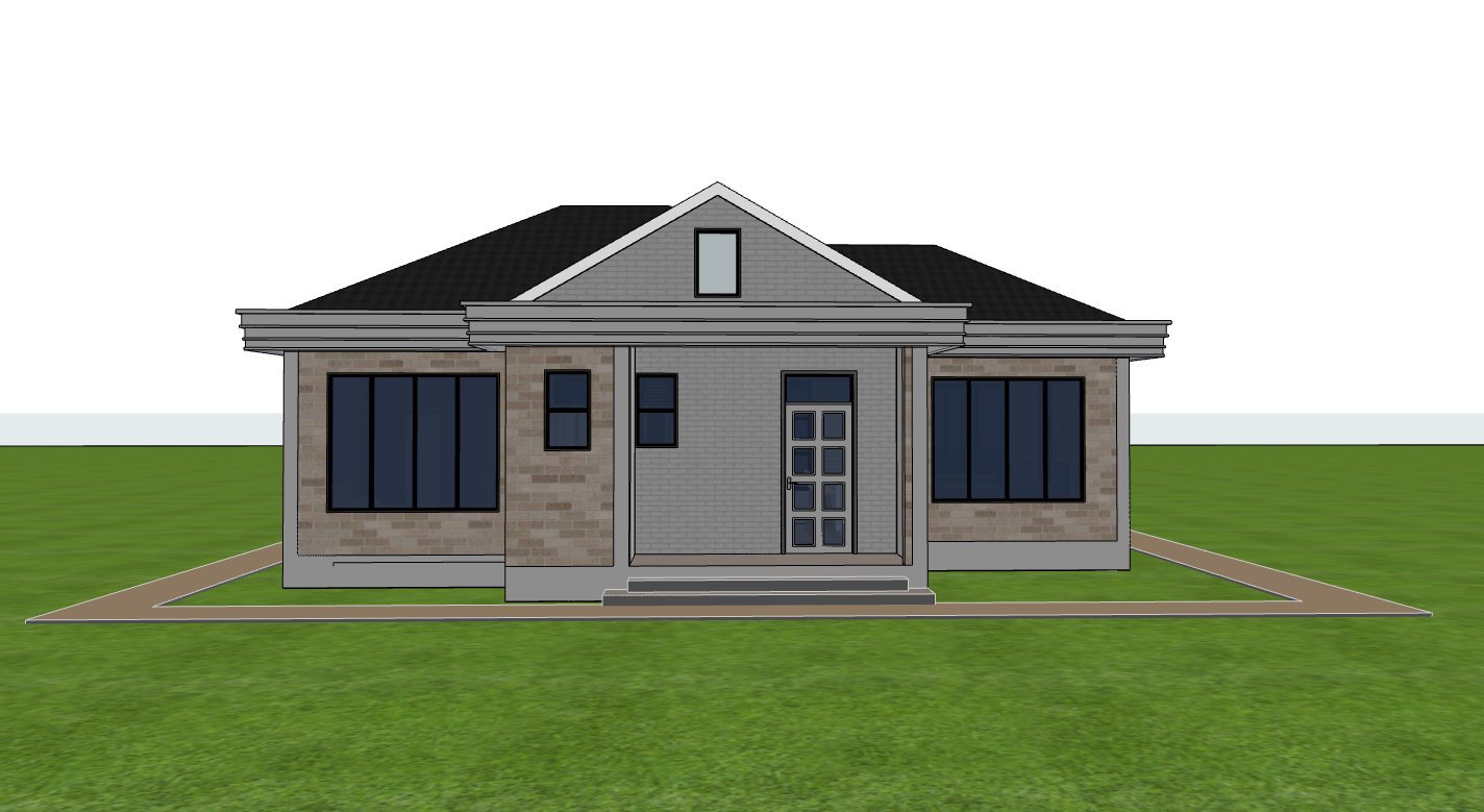 Single storey back elevation 1107A-D1
