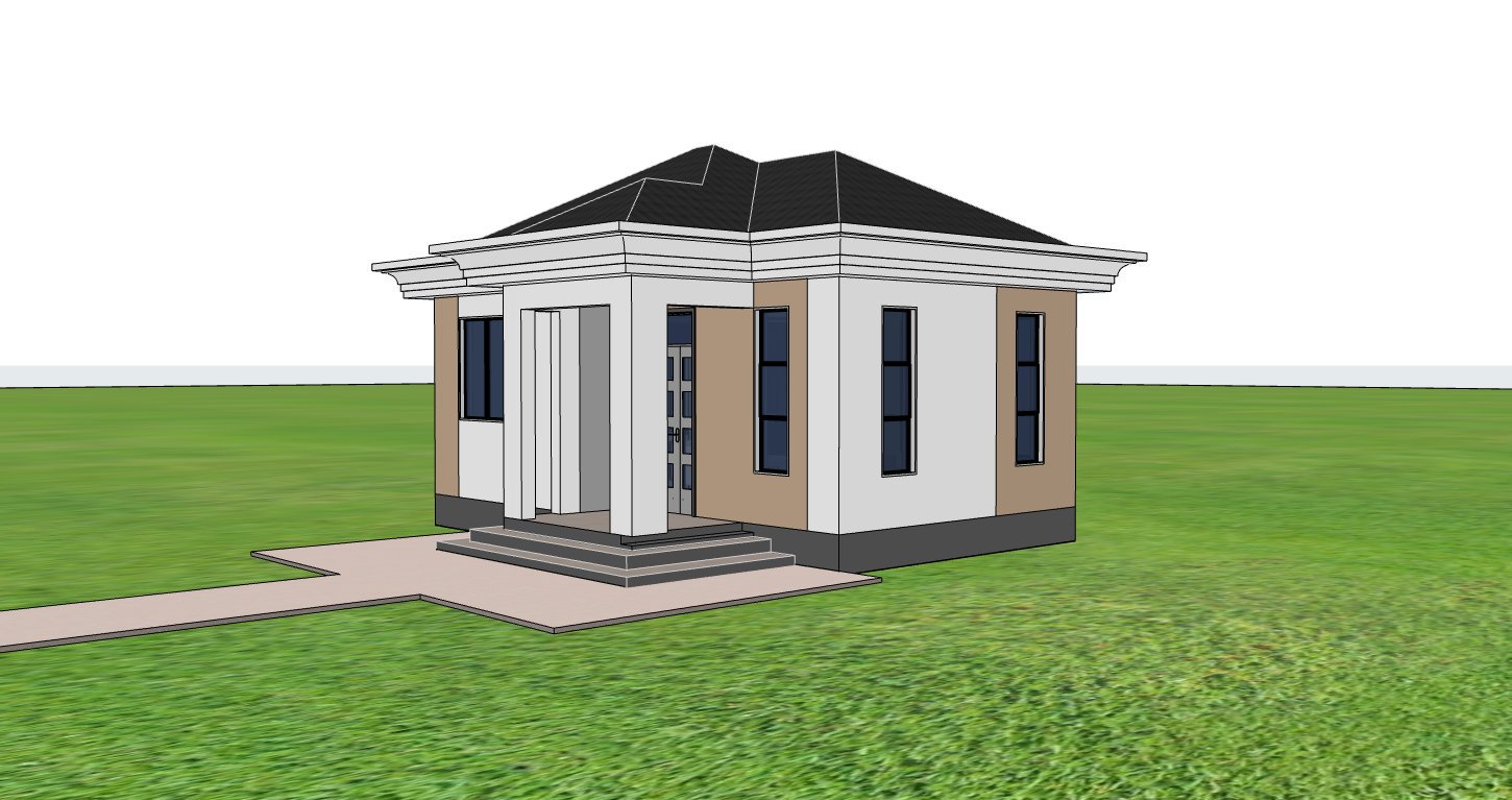 Small 1 bedrroom bungalow plan 1102A