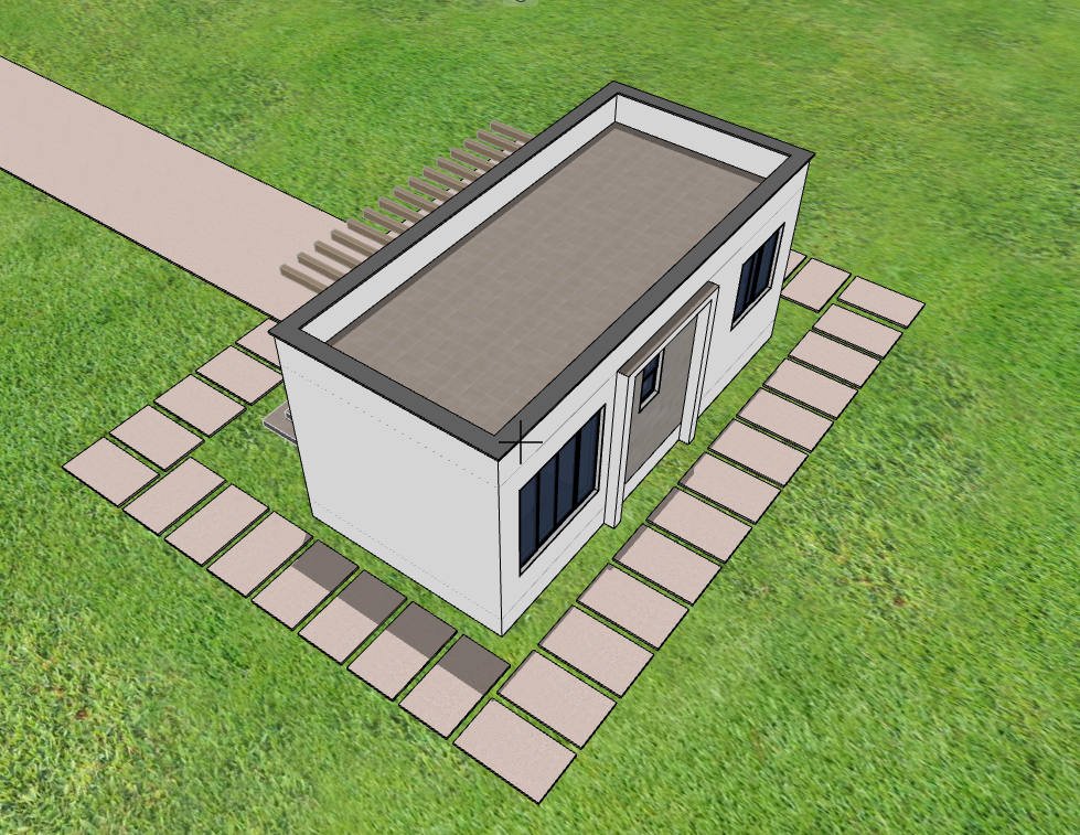 Tiny house back birds eye view 1121B