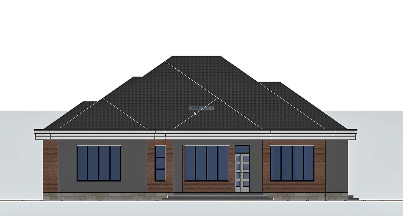 contemporary 3 bedroom front elevation 1321A